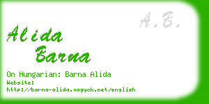 alida barna business card